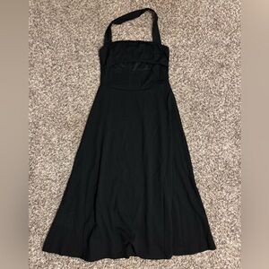 Black Halter Cutout Midi Dress - Size Small/Medium